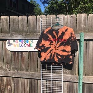 cropped bleach dyed t-shirt